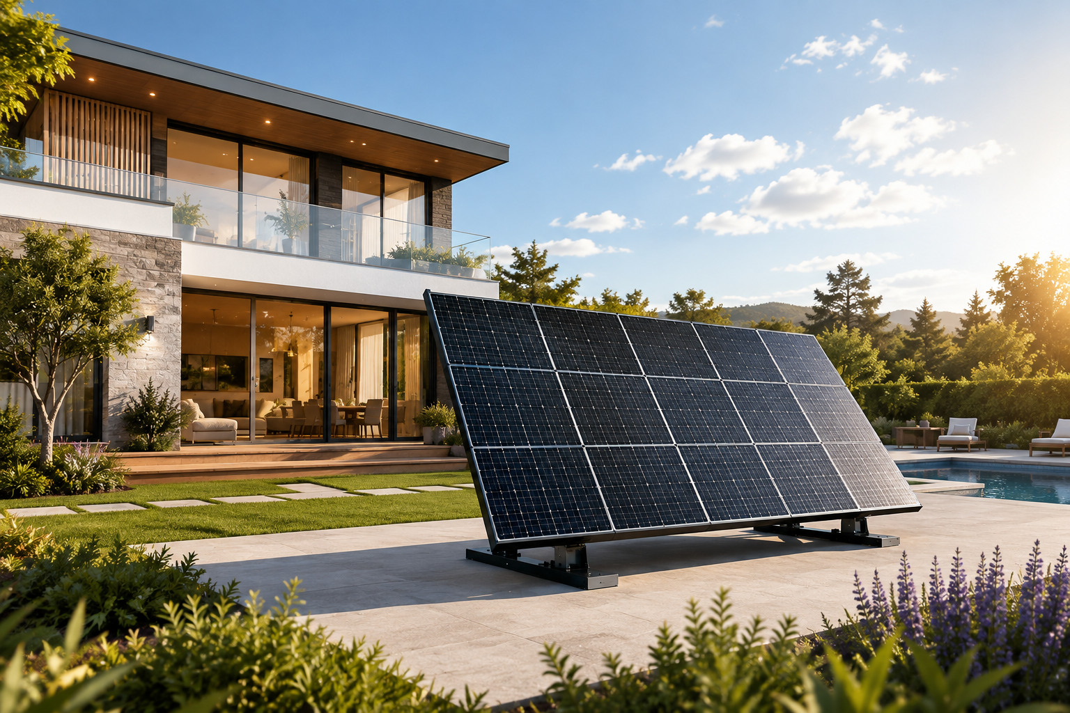 Panneaux solaires pour chauffer une piscine